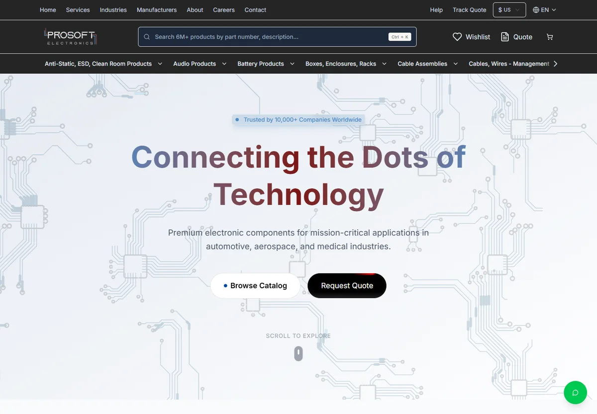 ProSoft Electronics website screenshot